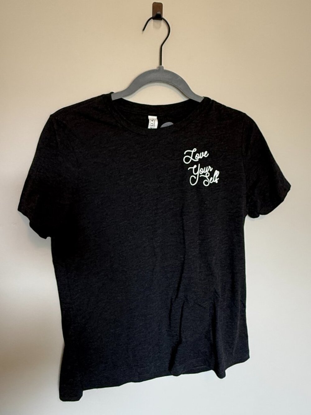 Bella Canvas Black “Love Yourself” Graphic Tee Size Small Casual T Shirt